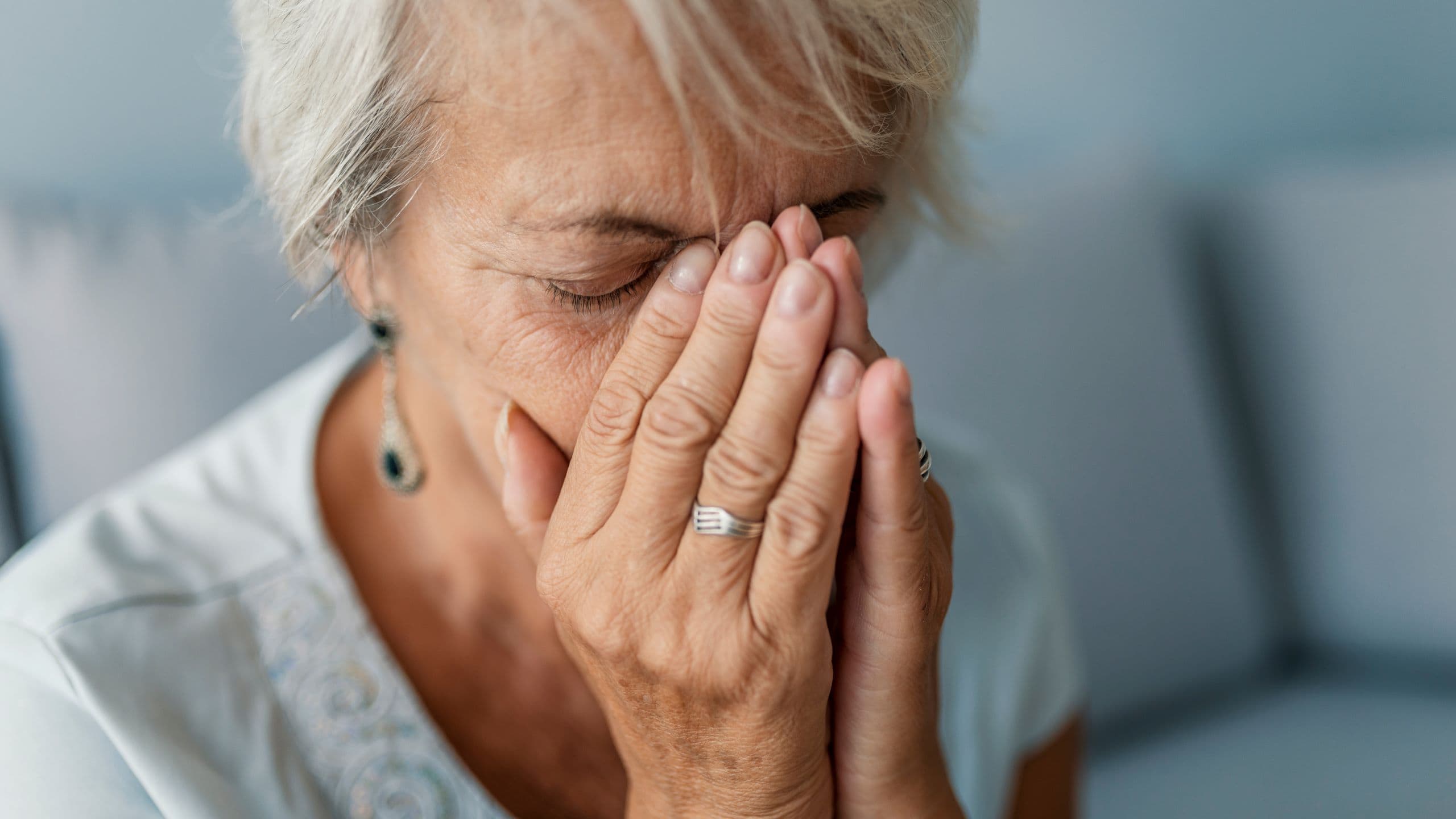 A woman looking upset